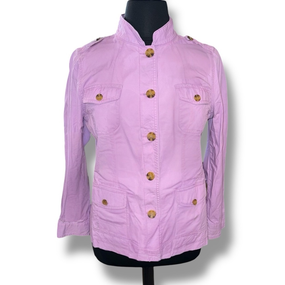 TALBOTS Military Inspired Jacket - Misses XL Violet Tulle - Picture 2 of 12